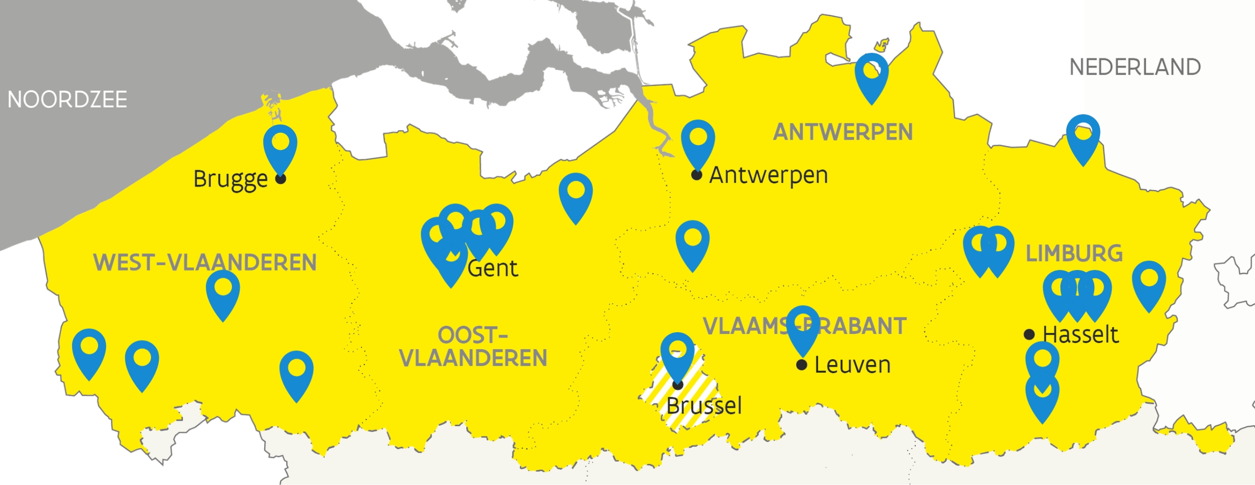 kaart Vlaanderen