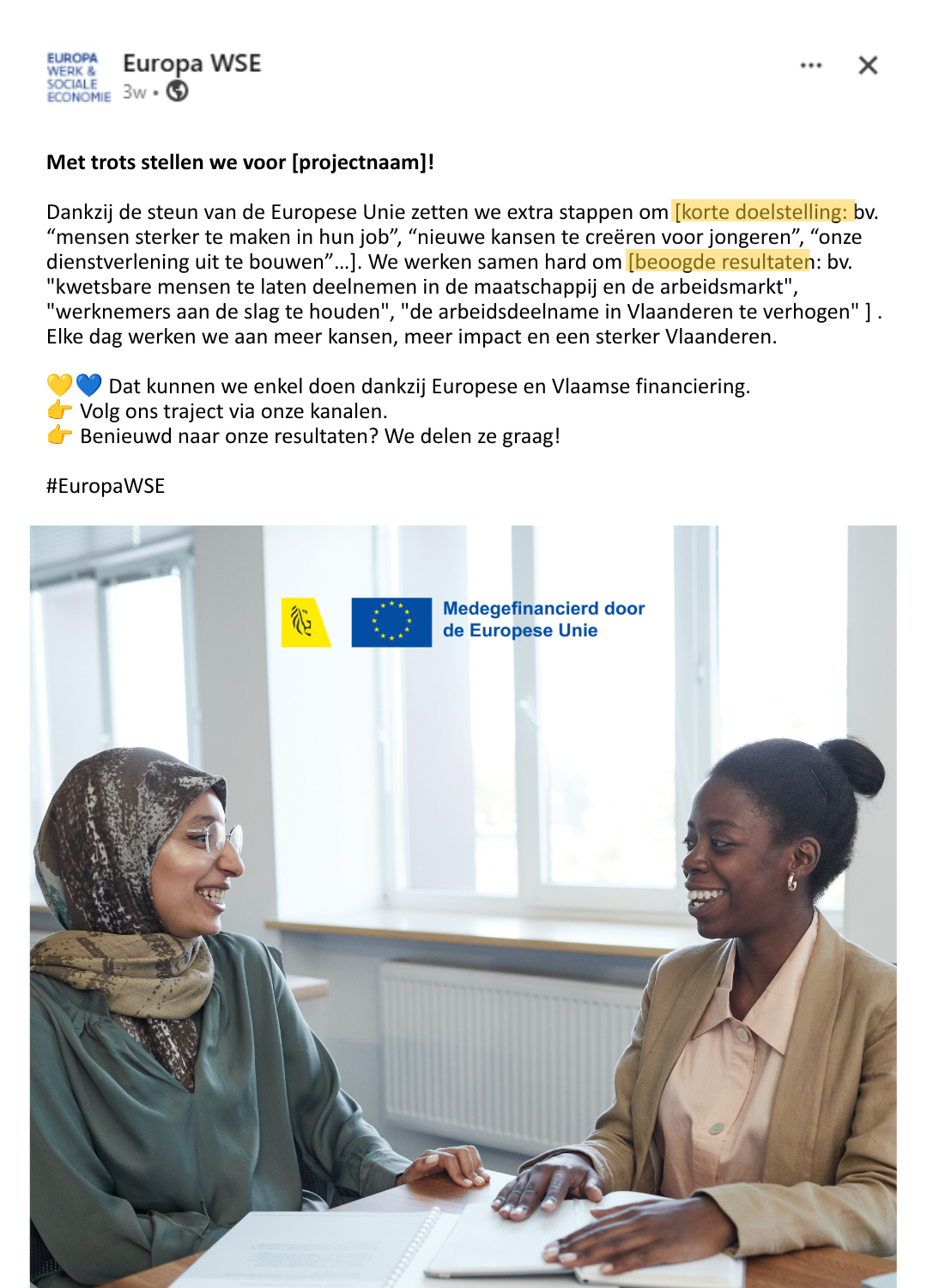 voorbeeld sociale mediapost