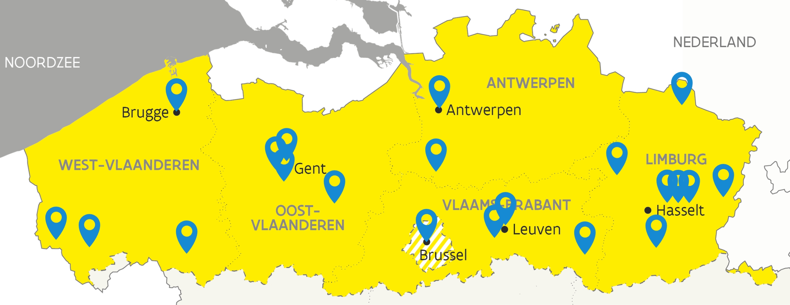 kaart Vlaanderen