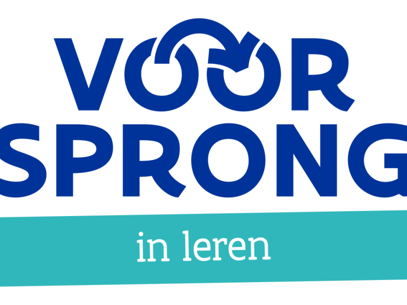 logo voorsprong in leren